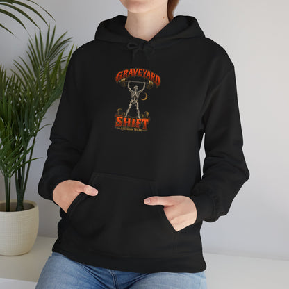 Graveyard Shift — Skeleton Weightlifter Front Print Hoodie | Ascensum Wear