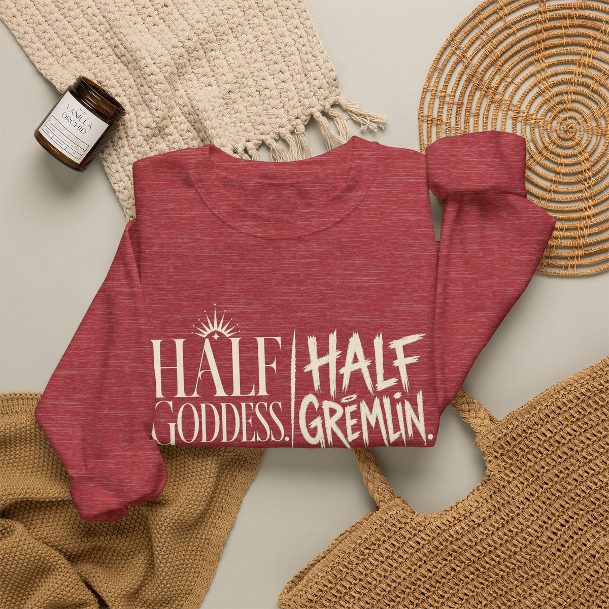 Half Goddess, Half Gremlin — Women's Empowerment Crewneck | Ascensum Wear