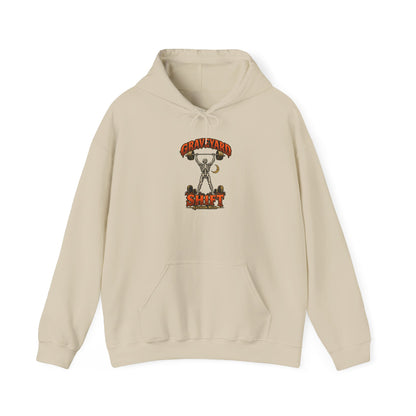 Graveyard Shift — Skeleton Weightlifter Front Print Hoodie | Ascensum Wear