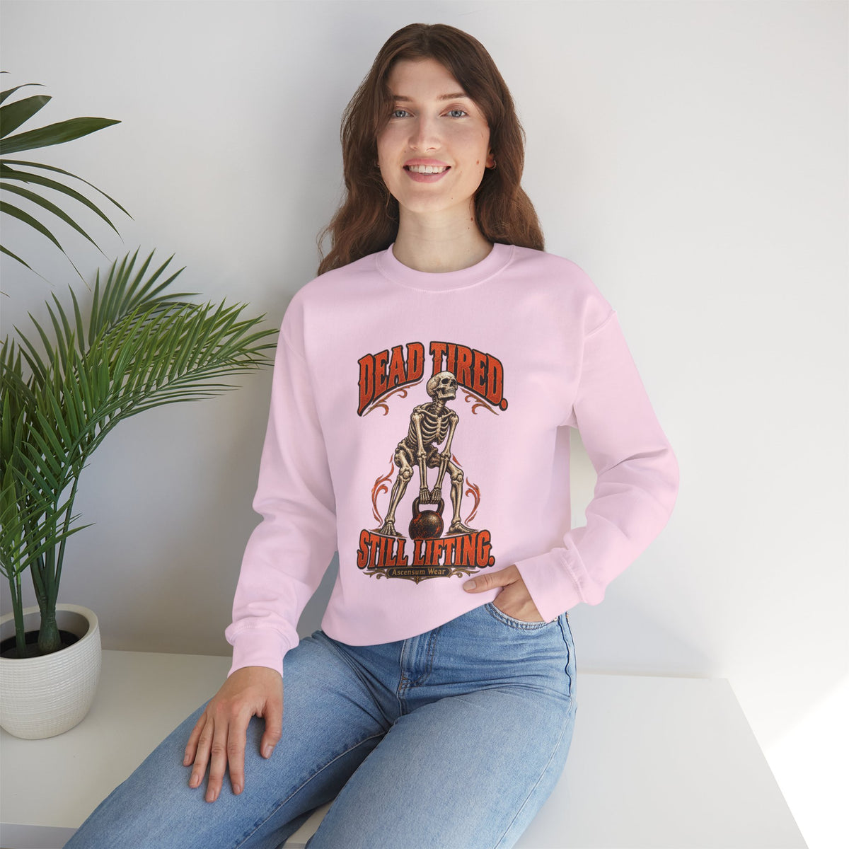 Dead Tired Still Lifting — Halloween Fitness Unisex Crewneck | Ascensum Wear