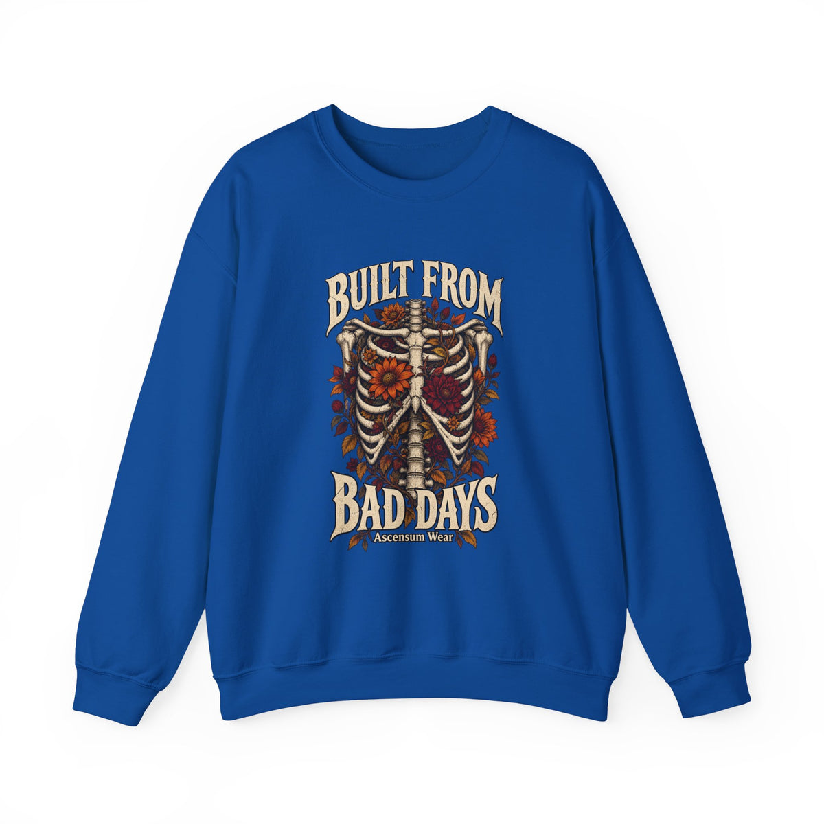 Bullet From Bad Days — Skeleton Flowers Halloween Crewneck | Ascensum Wear