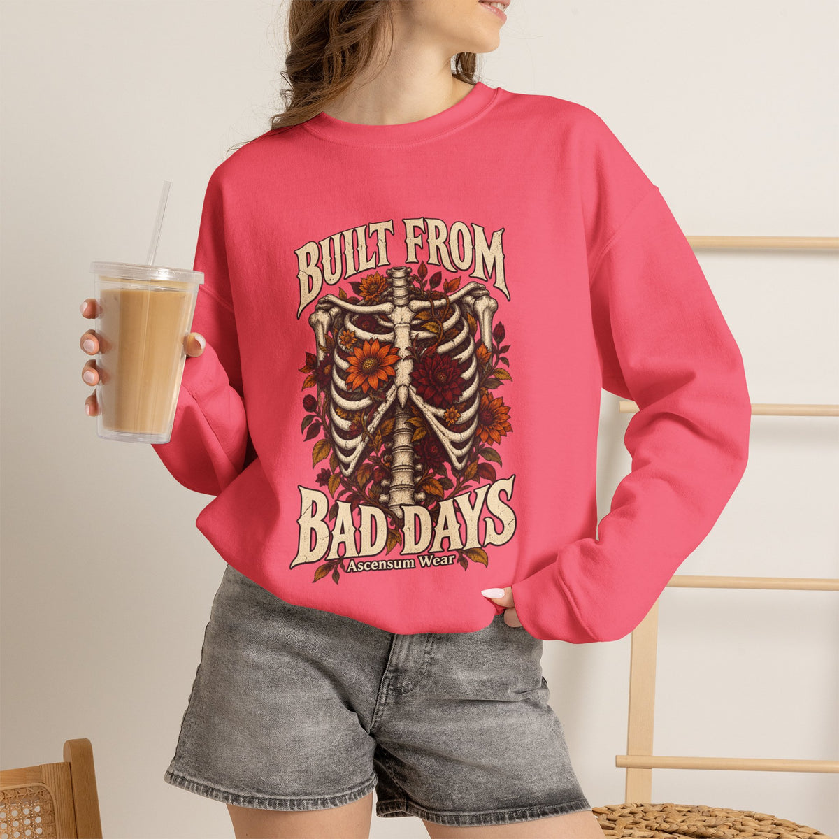 Bullet From Bad Days — Skeleton Flowers Halloween Crewneck | Ascensum Wear