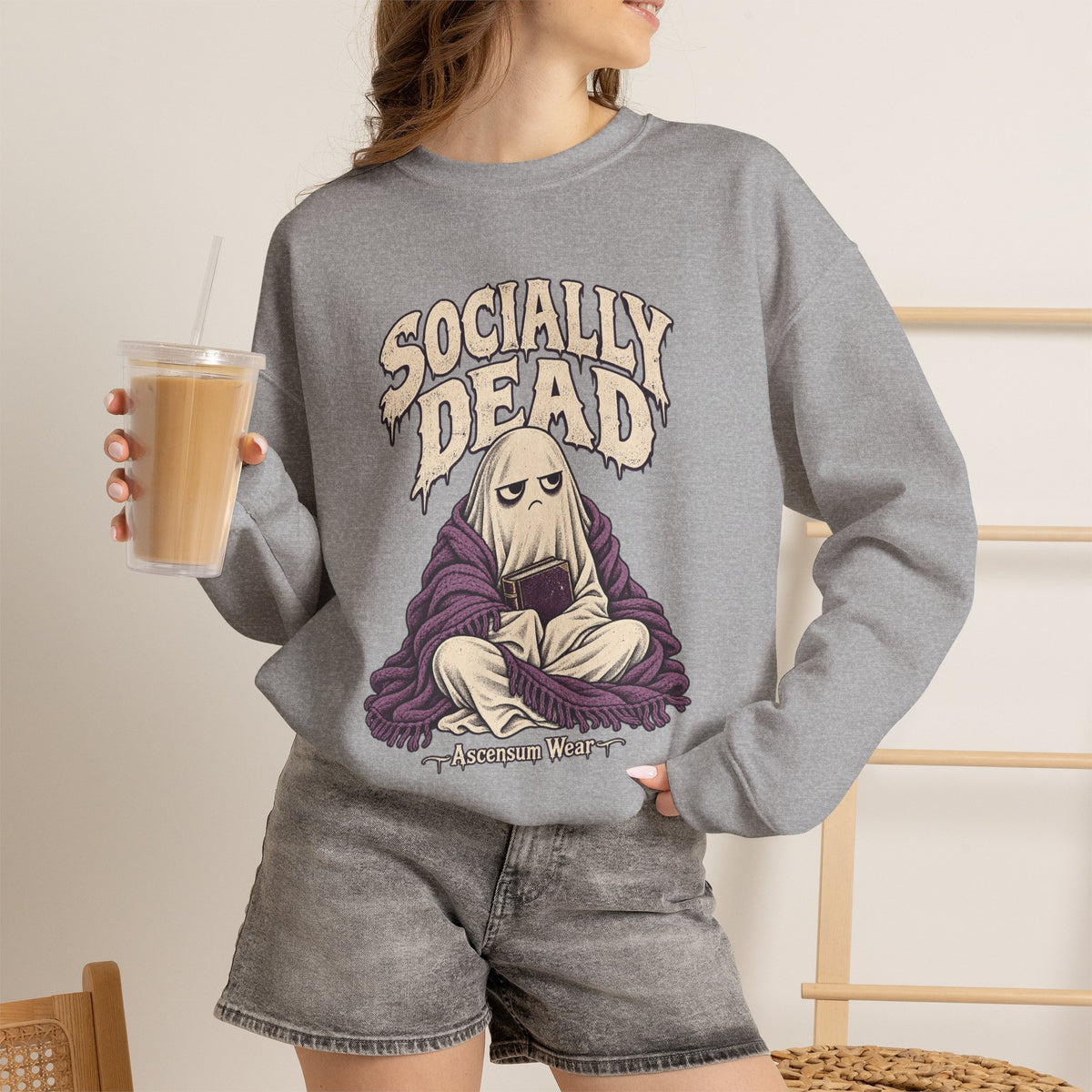 Socially Dead — Halloween Unisex Crewneck | Ascensum Wear