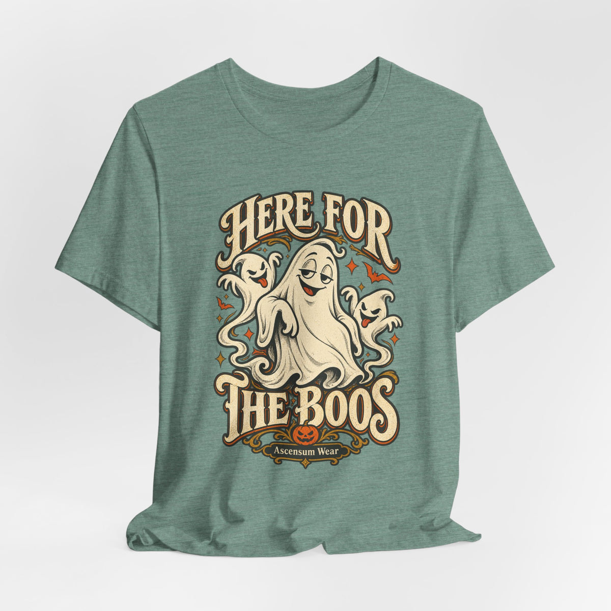 Here for the Boos — Vintage Ghost Trio Unisex Tee | Ascensum Wear