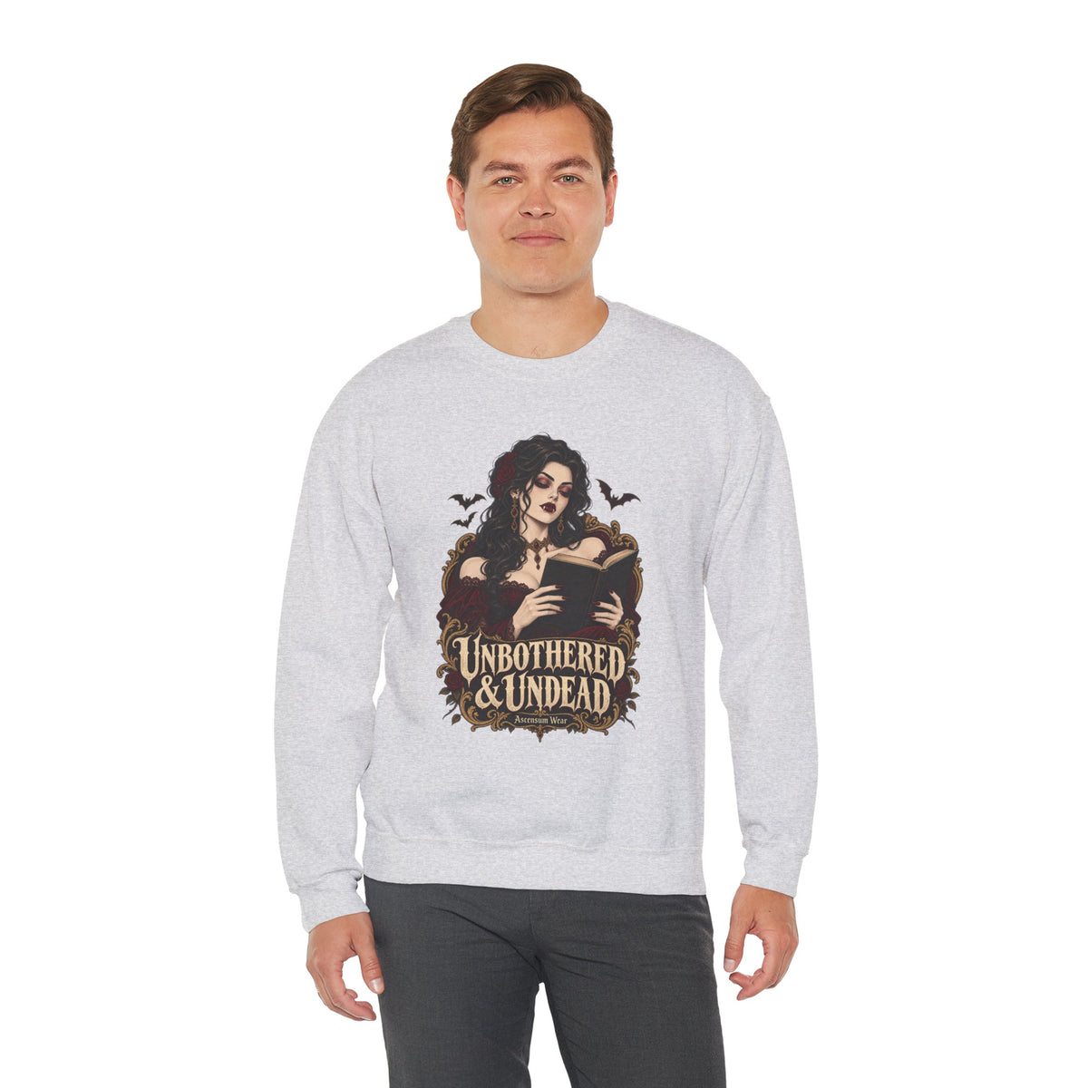 Unbothered & Undead — Women's Gothic Halloween Crewneck | Ascensum Wear