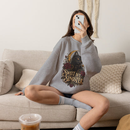 Sweet But Sinister — Black Cat Halloween Crewneck | Ascensum Wear