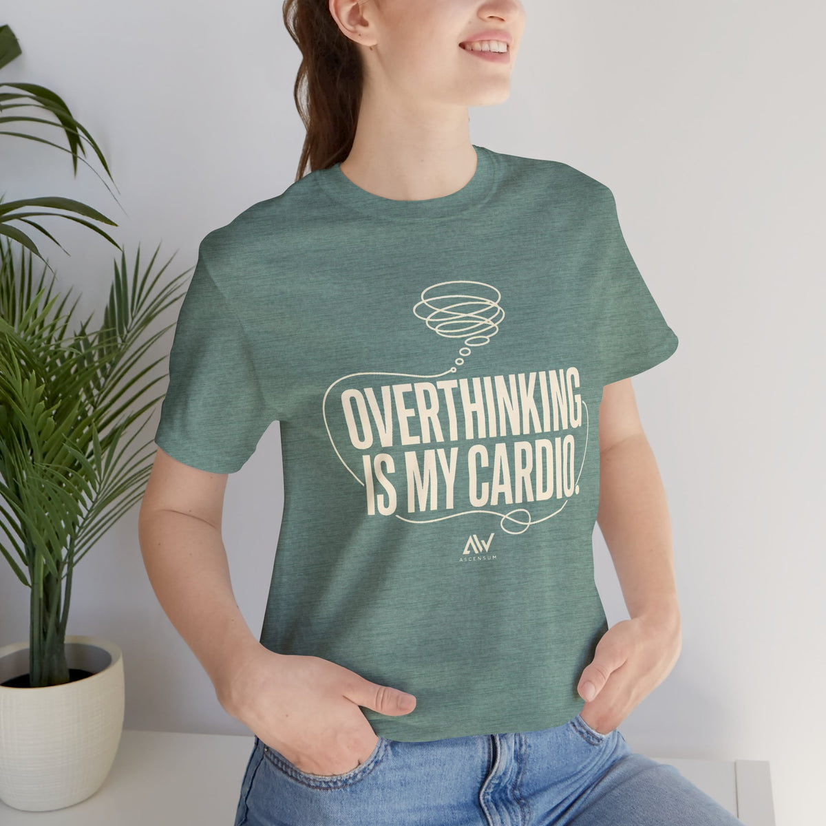 Overthinking Is My Cardio — Women's Empowerment Back Print Tee | Ascensum Wear