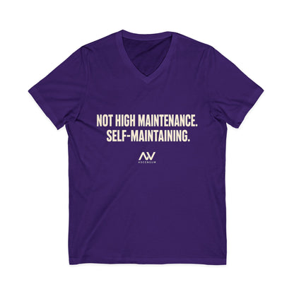 Not High Maintenance, Self-Maintaining — Women's Empowerment V Neck | Ascensum Wear