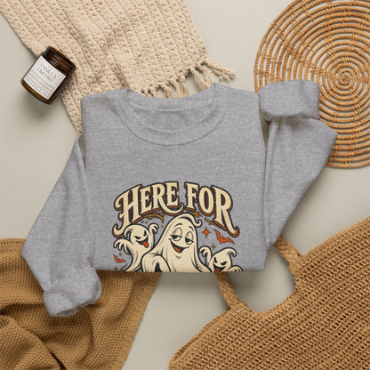 Here for the Boos — Vintage Ghost Trio Unisex Crewneck | Ascensum Wear