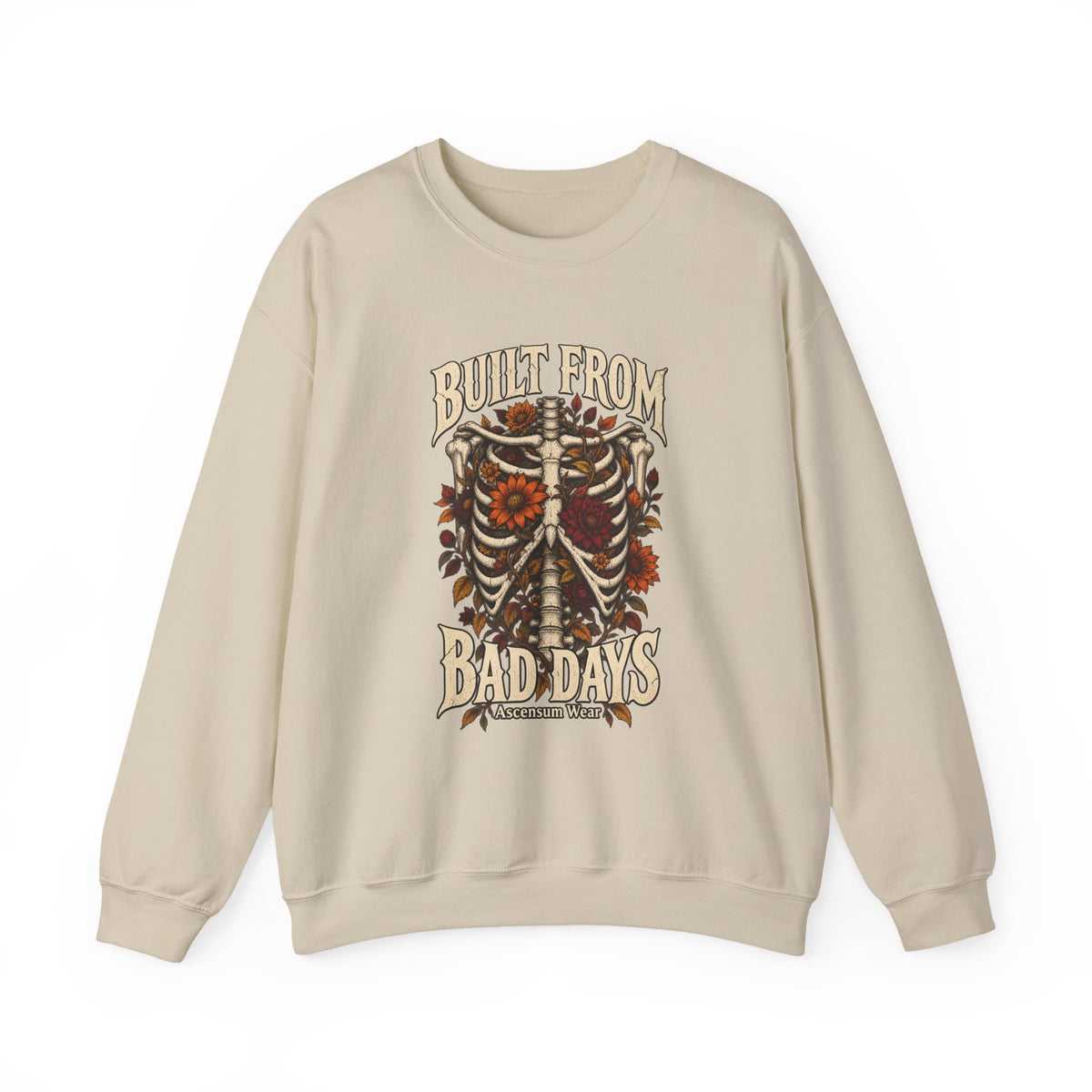 Bullet From Bad Days — Skeleton Flowers Halloween Crewneck | Ascensum Wear
