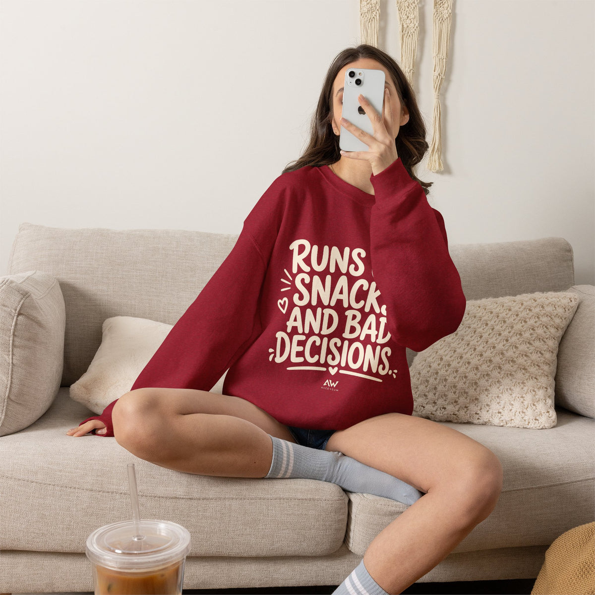 Runs On Snacks And Bad Decisions — Women's Empowerment Crewneck | Ascensum Wear