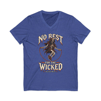 No Rest for the Wicked — Halloween Unisex V Neck | Ascensum Wear