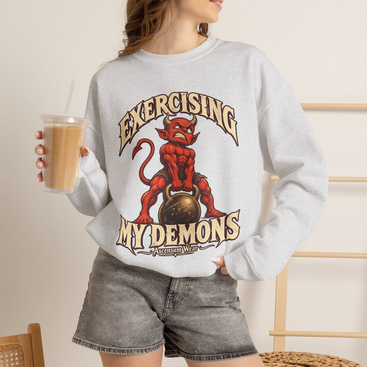 Exercising My Demons — Halloween Unisex Crewneck | Ascensum Wear