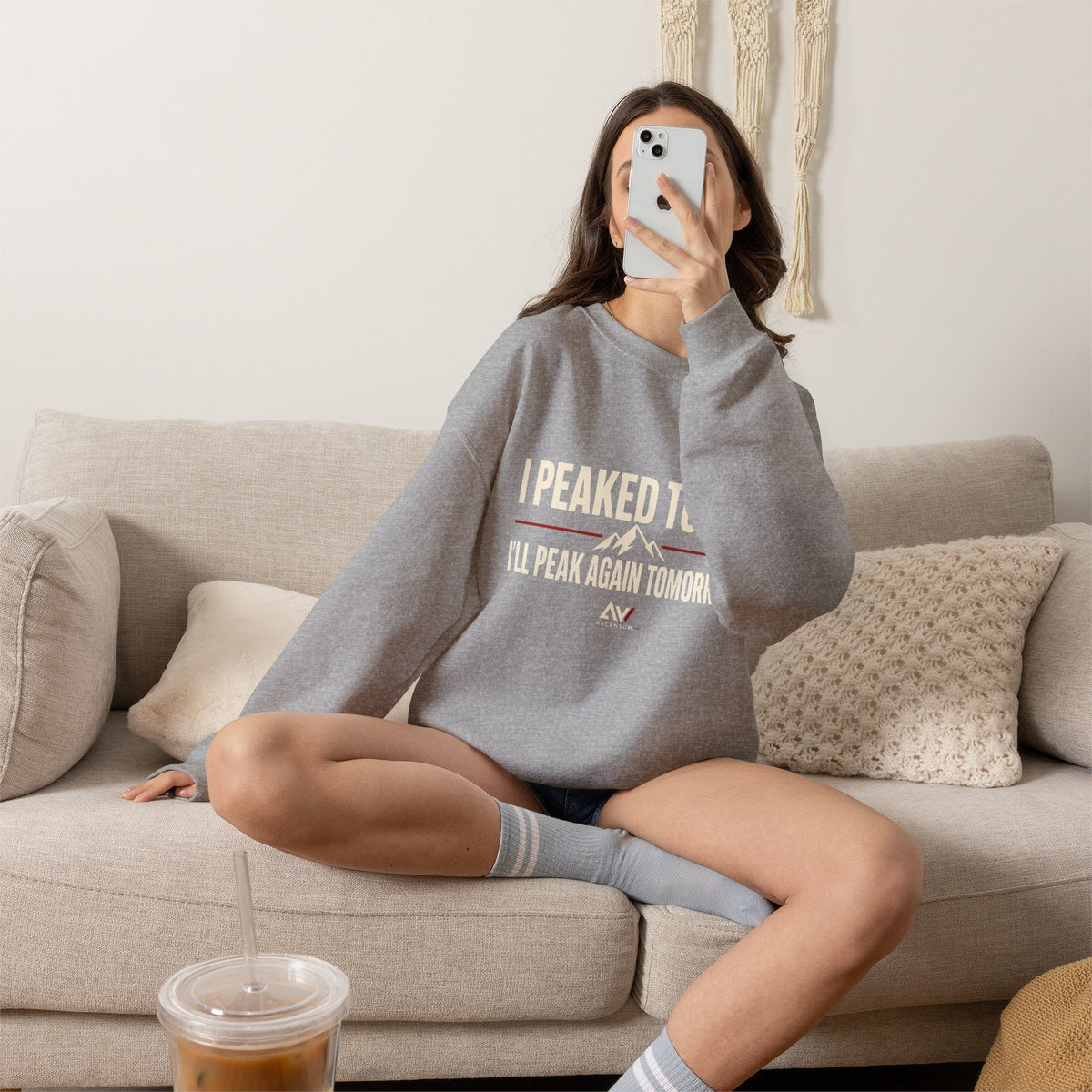 I Peaked Today — Women's Empowerment Crewneck | Ascensum Wear