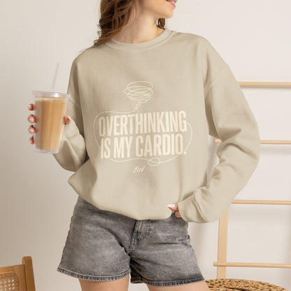Overthinking Is My Cardio — Women's Empowerment Back Print Crewneck | Ascensum Wear