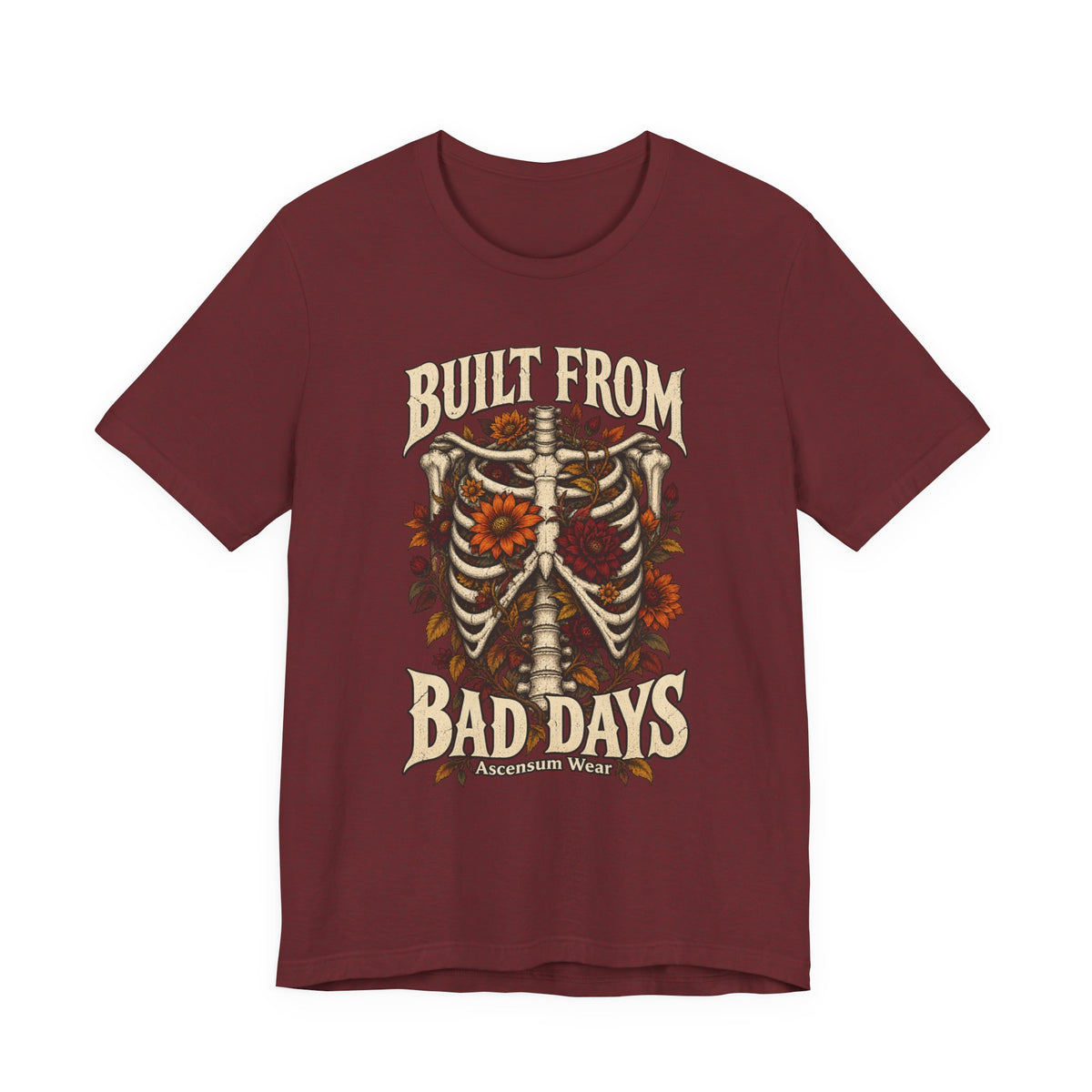 Bullet From Bad Days — Skeleton Flowers Halloween Tee | Ascensum Wear