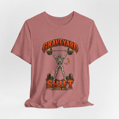 Graveyard Shift — Skeleton Weightlifter Front Print Tee | Ascensum Wear