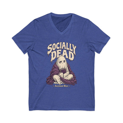 Socially Dead — Halloween Unisex V Neck| Ascensum Wear