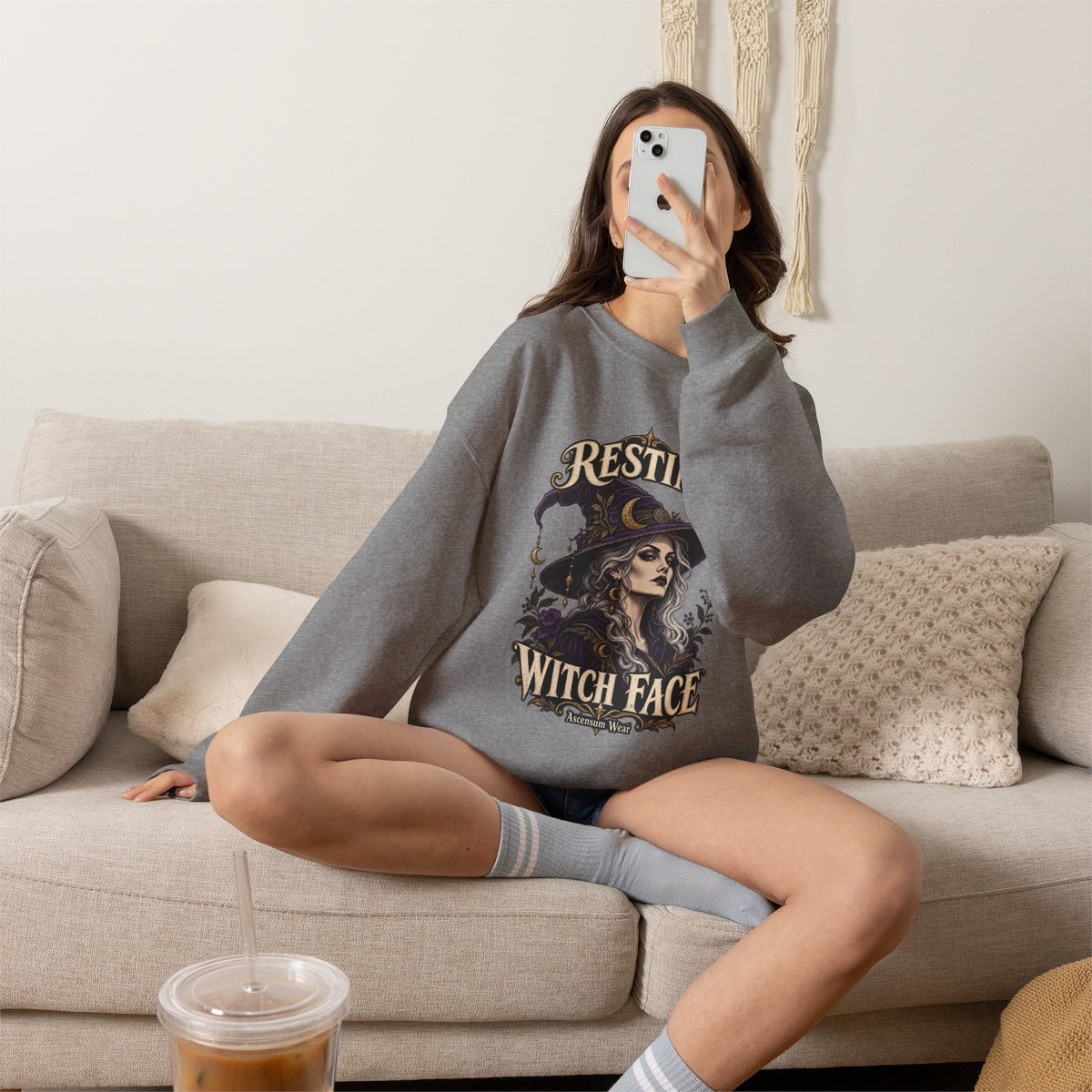 Resting Witch Face — Halloween Unisex Crewneck | Ascensum Wear