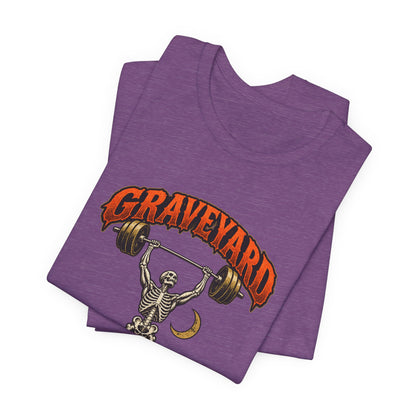 Graveyard Shift — Skeleton Weightlifter Front Print Tee | Ascensum Wear