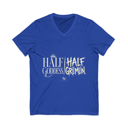 Half Goddess, Half Gremlin | Women's Empowerment V Neck