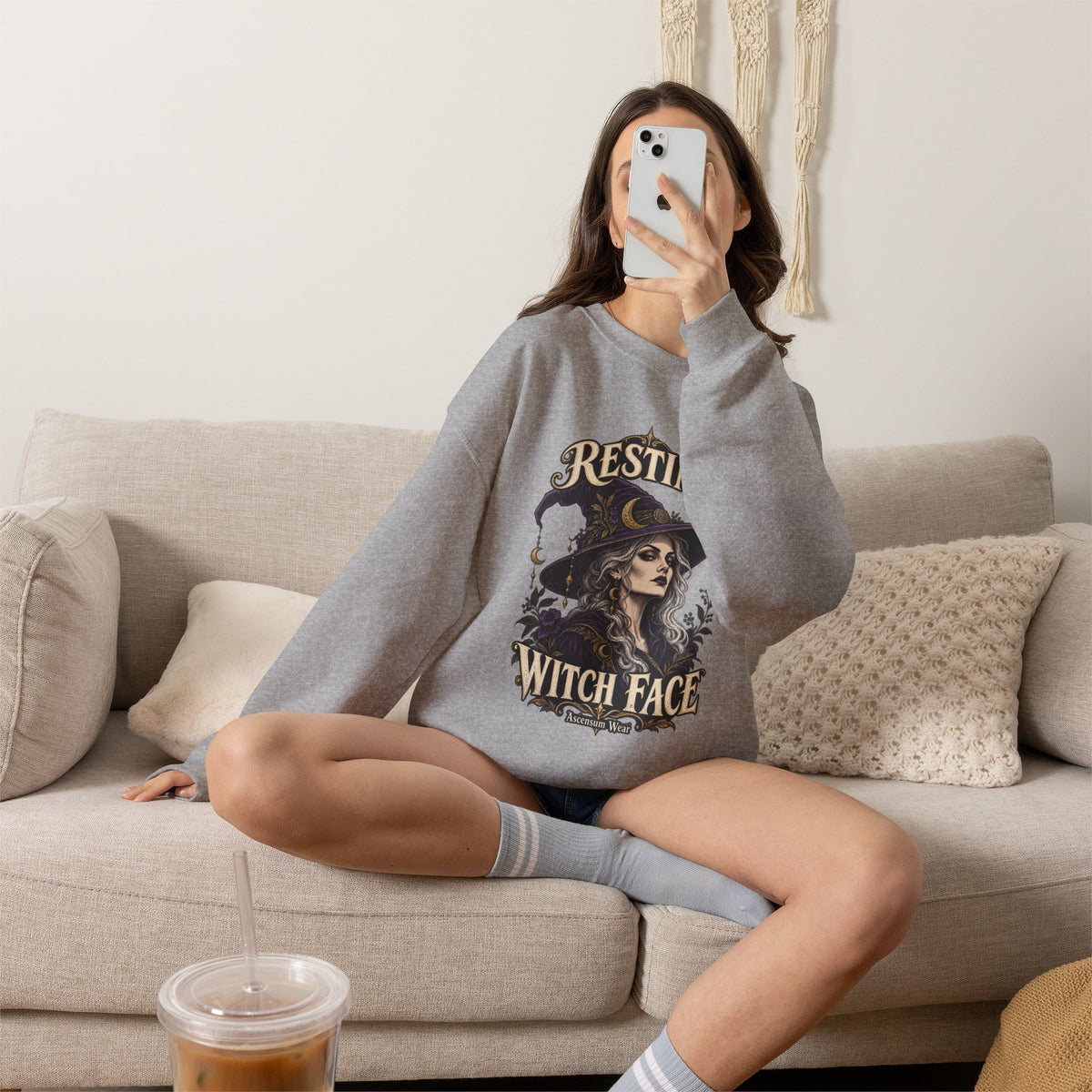 Resting Witch Face — Halloween Unisex Crewneck | Ascensum Wear