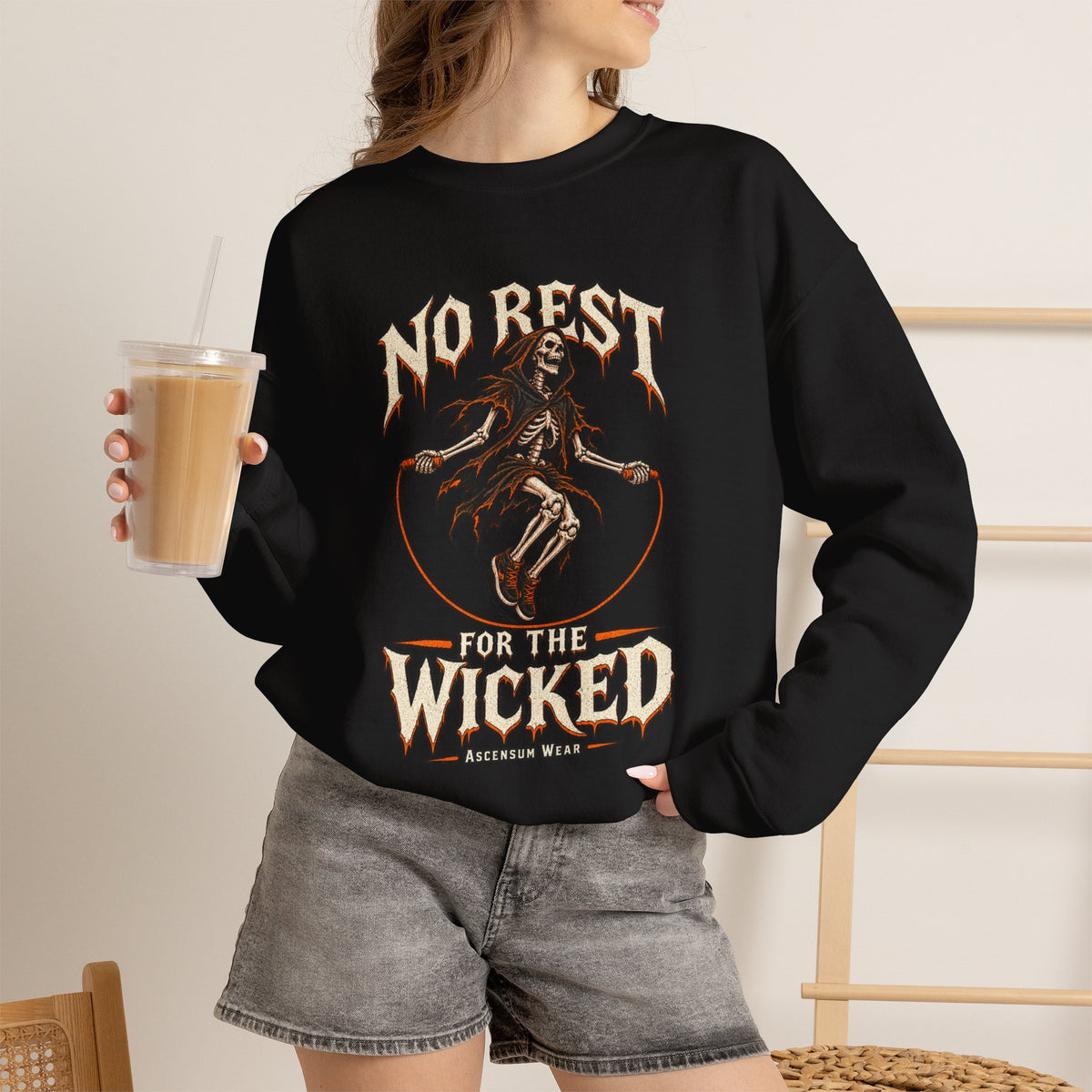 No Rest for the Wicked — Halloween Unisex Crewneck| Ascensum Wear