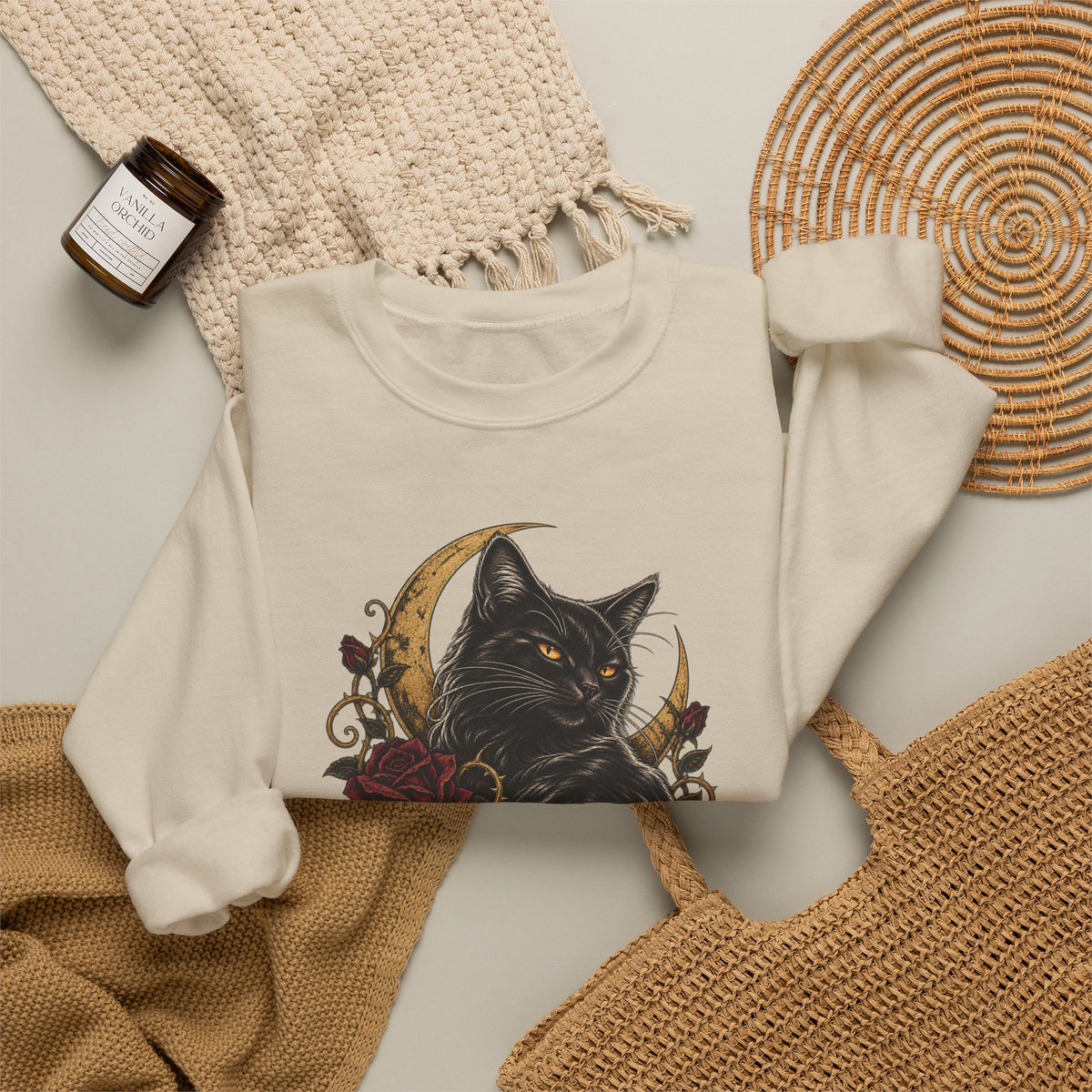 Sweet But Sinister — Black Cat Halloween Crewneck | Ascensum Wear