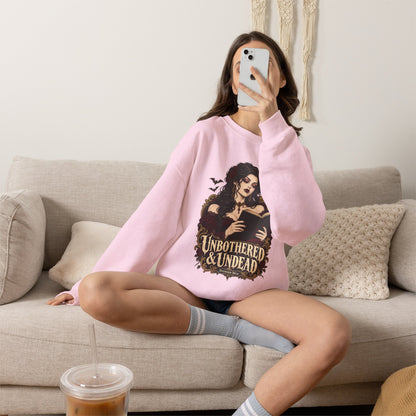 Unbothered & Undead — Women's Gothic Halloween Crewneck | Ascensum Wear