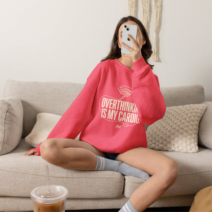 Overthinking Is My Cardio — Women's Empowerment Back Print Crewneck | Ascensum Wear