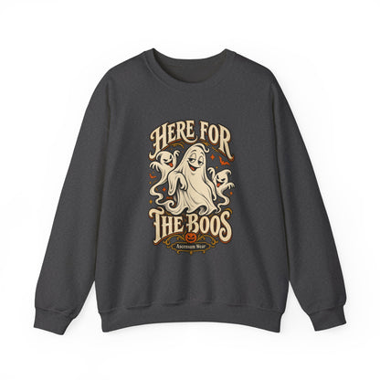Here for the Boos — Vintage Ghost Trio Unisex Crewneck | Ascensum Wear
