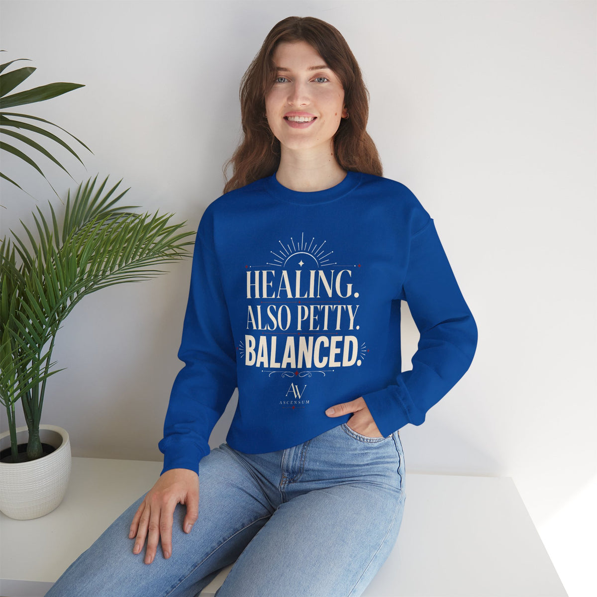 Healing. Also Pretty. Balanced. — Women's Empowerment Crewneck | Ascensum Wear