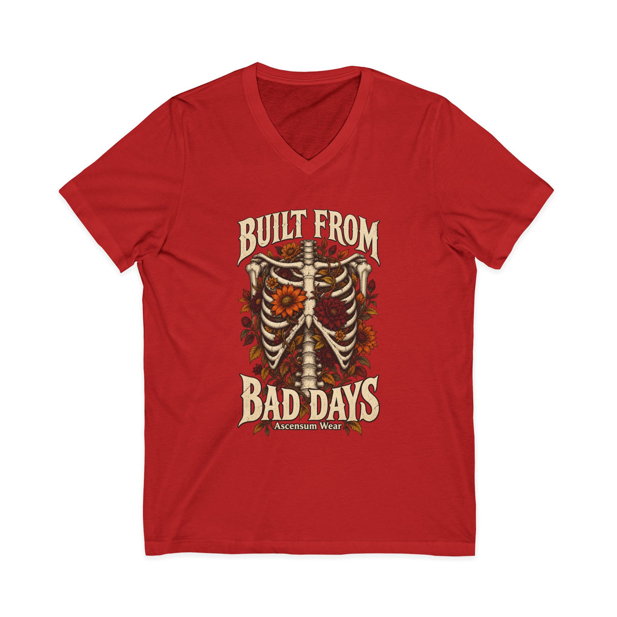 Bullet From Bad Days — Skeleton Flowers Halloween V Neck | Ascensum Wear