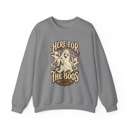 Here for the Boos — Vintage Ghost Trio Unisex Crewneck | Ascensum Wear