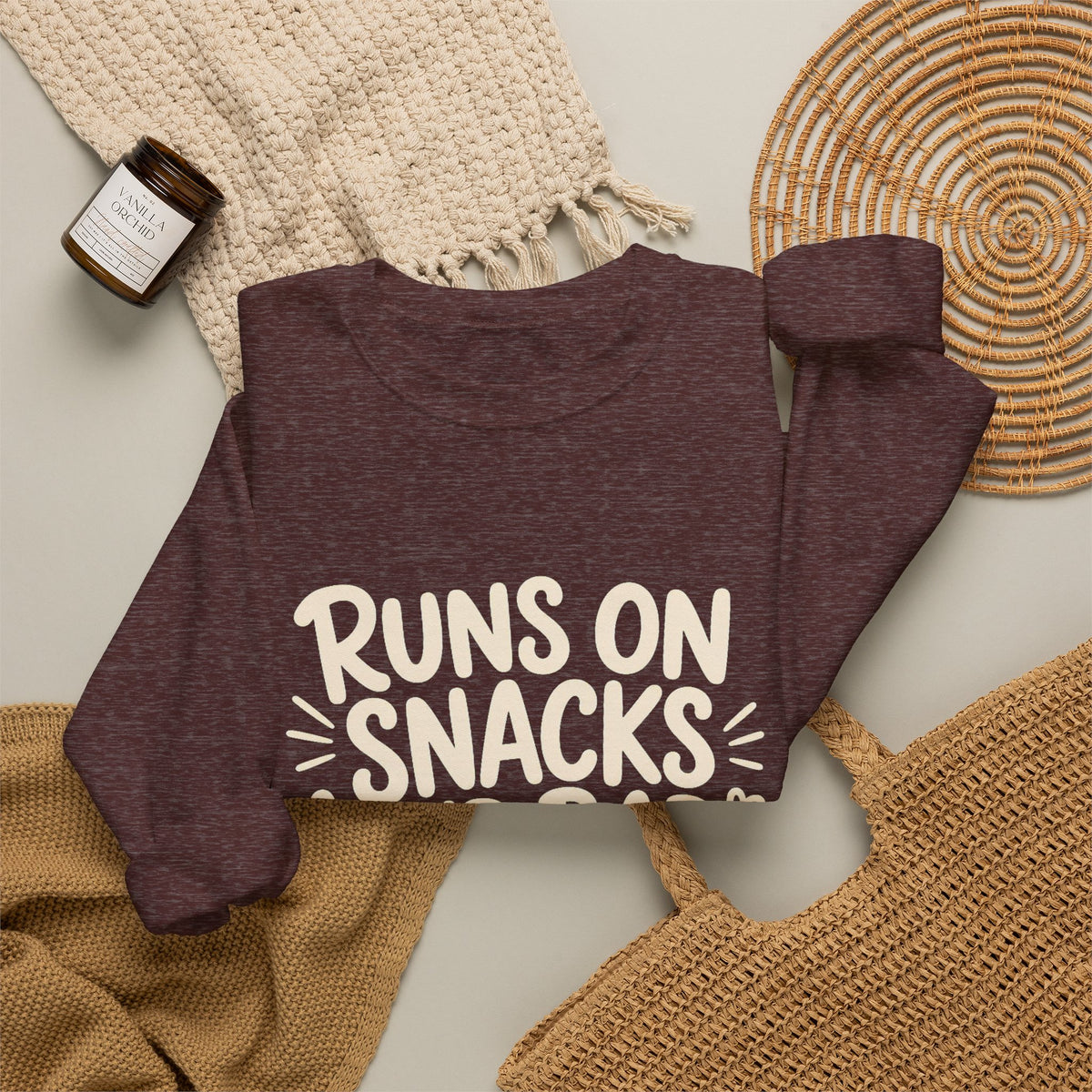 Runs On Snacks And Bad Decisions — Women's Empowerment Crewneck | Ascensum Wear