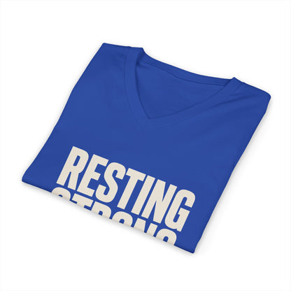 Resting Strong Face V Neck | Women's Empowerment Tee