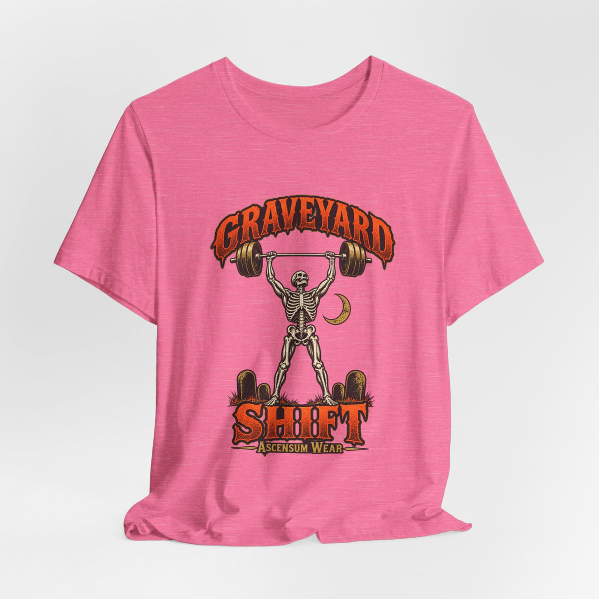 Graveyard Shift — Skeleton Weightlifter Front Print Tee | Ascensum Wear