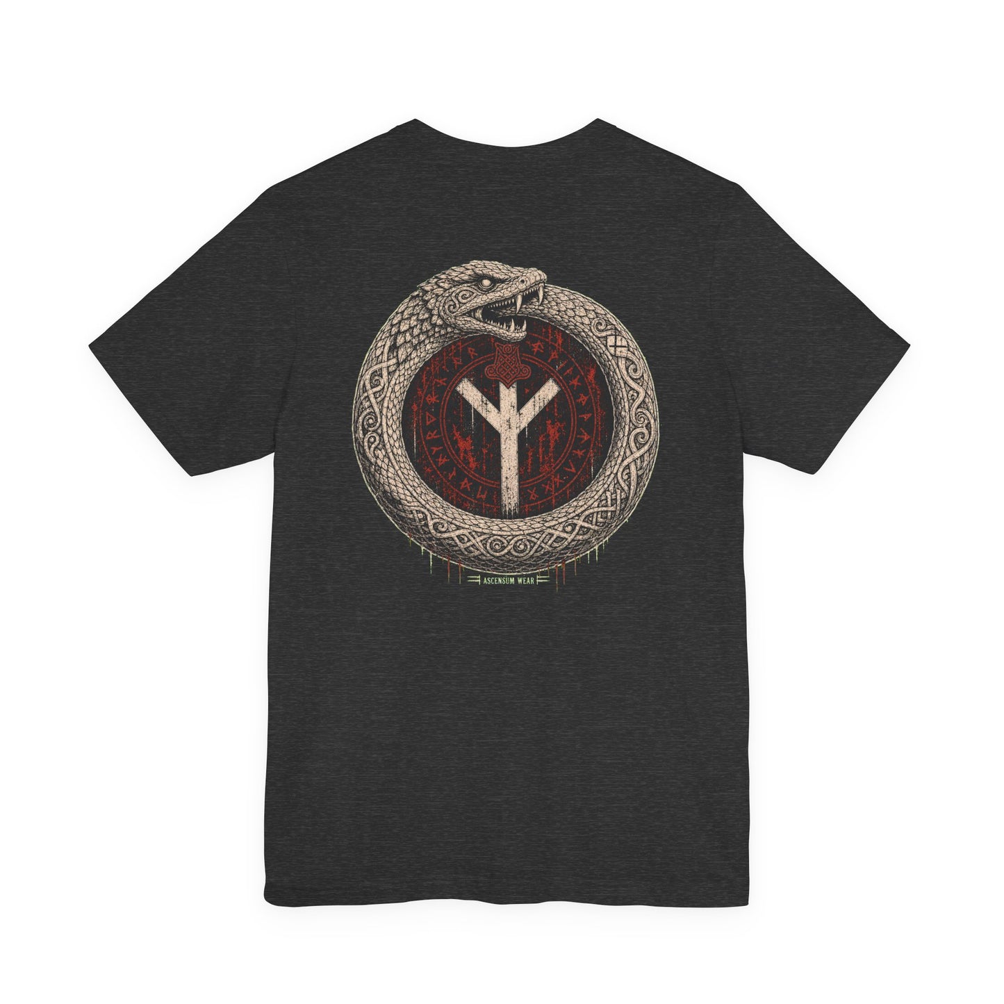 Jörmungandr — Norse Serpent Ring Back Print T-Shirt | Ascensum Wear
