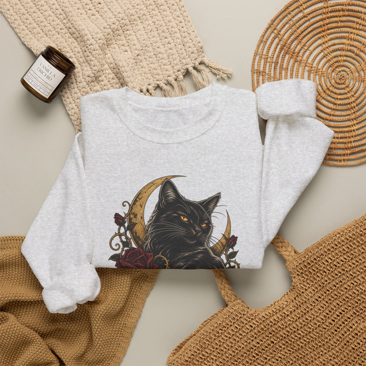 Sweet But Sinister — Black Cat Halloween Crewneck | Ascensum Wear