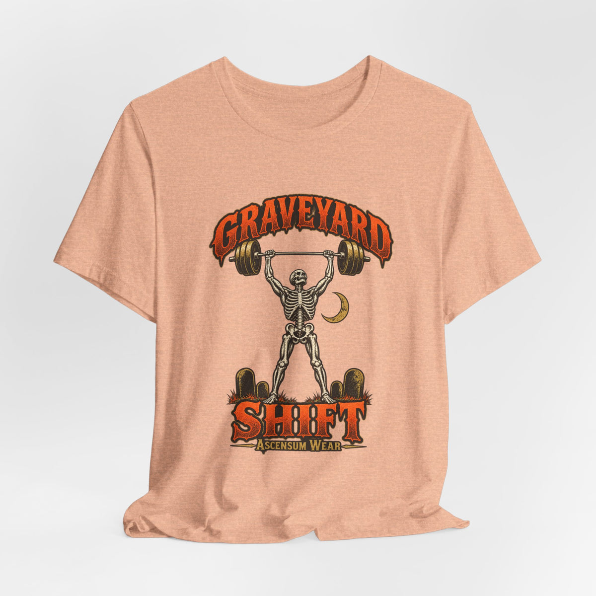 Graveyard Shift — Skeleton Weightlifter Front Print Tee | Ascensum Wear