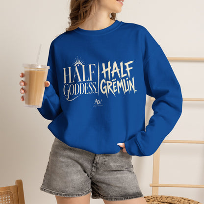Half Goddess, Half Gremlin — Women's Empowerment Crewneck | Ascensum Wear