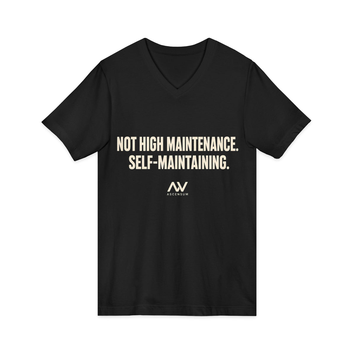 Not High Maintenance, Self-Maintaining | Women's Empowerment V-Neck Tee