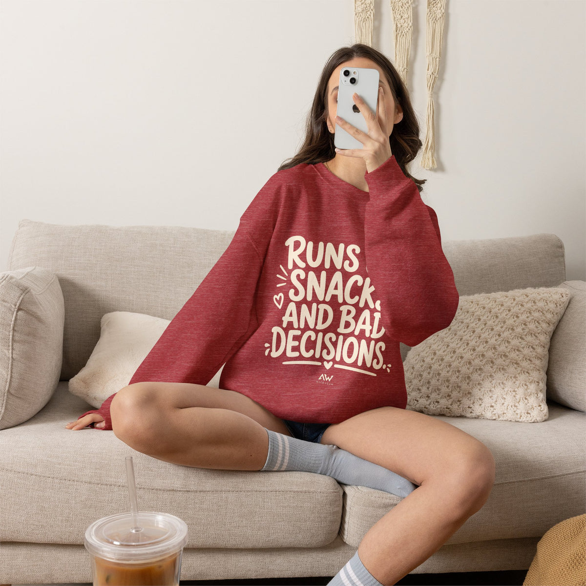 Runs On Snacks And Bad Decisions — Women's Empowerment Crewneck | Ascensum Wear