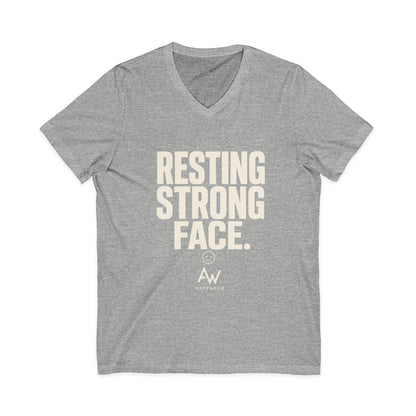 Resting Strong Face V Neck | Women's Empowerment Tee