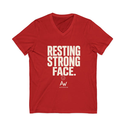 Resting Strong Face V Neck | Women's Empowerment Tee