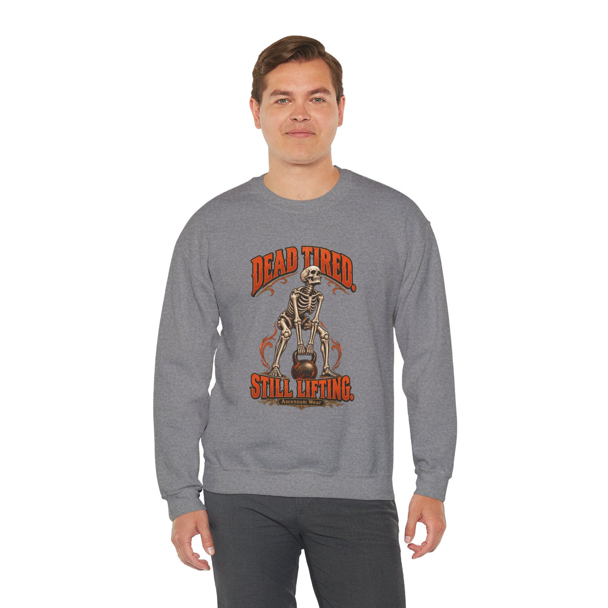 Dead Tired Still Lifting — Halloween Fitness Unisex Crewneck | Ascensum Wear