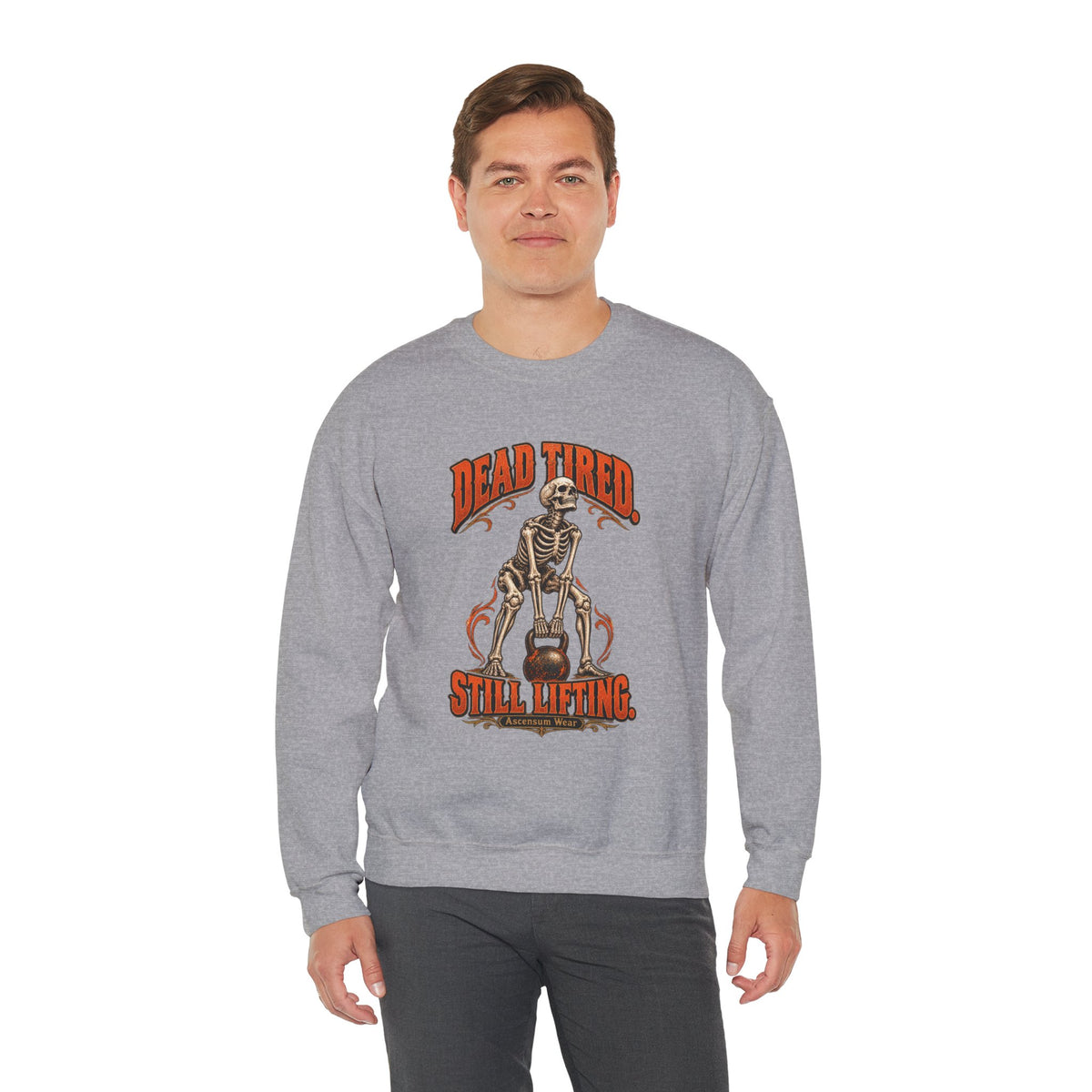 Dead Tired Still Lifting — Halloween Fitness Unisex Crewneck | Ascensum Wear