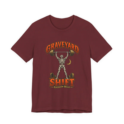 Graveyard Shift — Skeleton Weightlifter Front Print Tee | Ascensum Wear