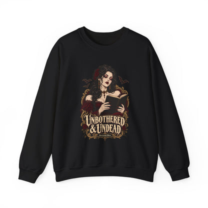 Unbothered & Undead — Women's Gothic Halloween Crewneck | Ascensum Wear