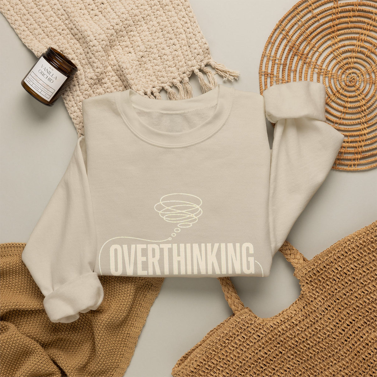Overthinking Is My Cardio — Women's Empowerment Back Print Crewneck | Ascensum Wear